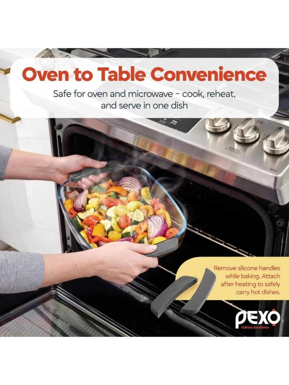6-Piece Glass Baking Dish Set with Lids, Stackable Casserole Dishes, Oven Safe